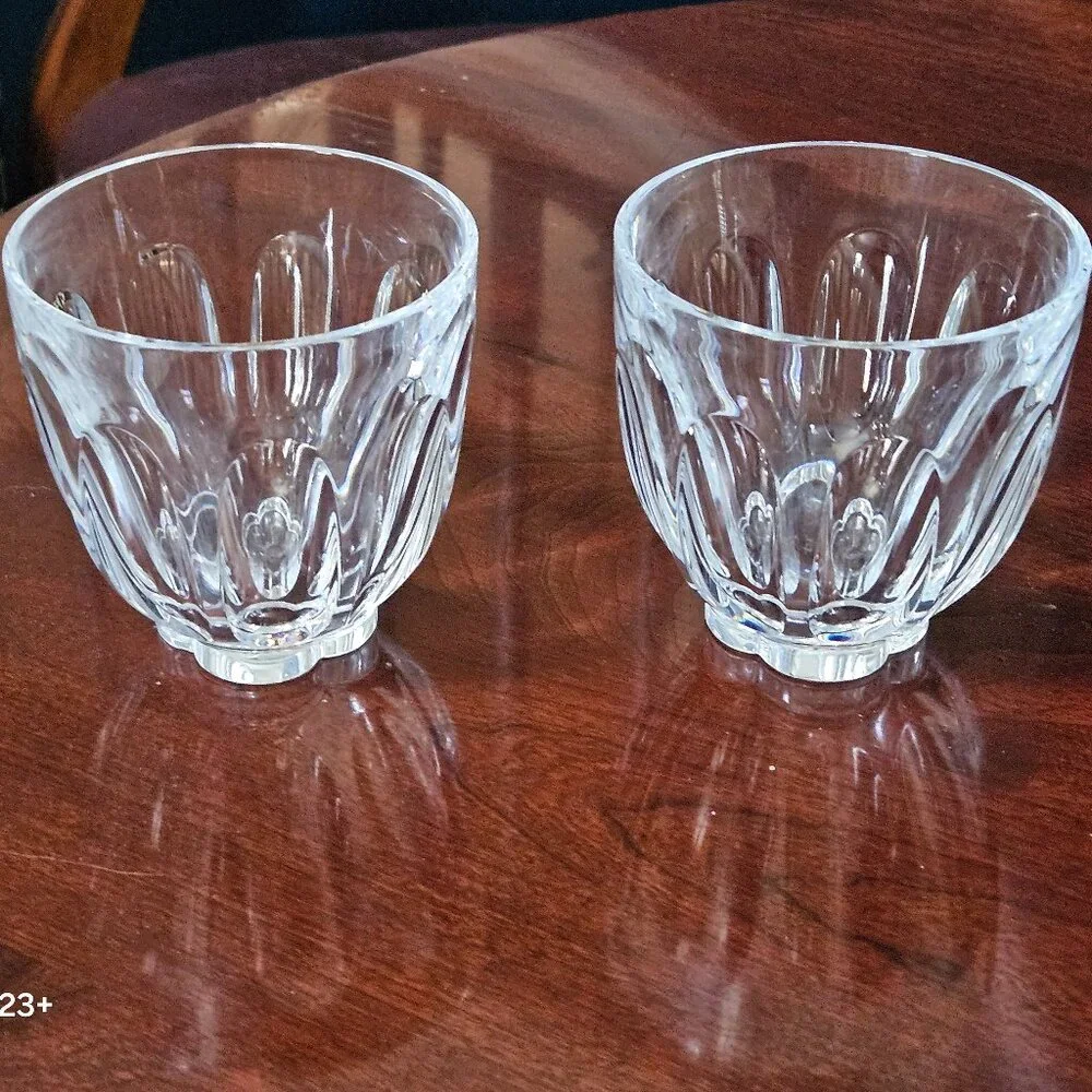 NEW 2 BACCARAT CRYSTAL FAUNACRYSTOLOPIS DOF WHISKEY CLOVER BAR GLASS TUMBLER